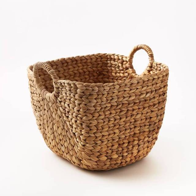 Cesta curva jacinto de agua con manijas