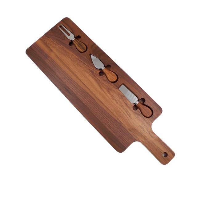 Tabla para quesos con utensilios madera acacia