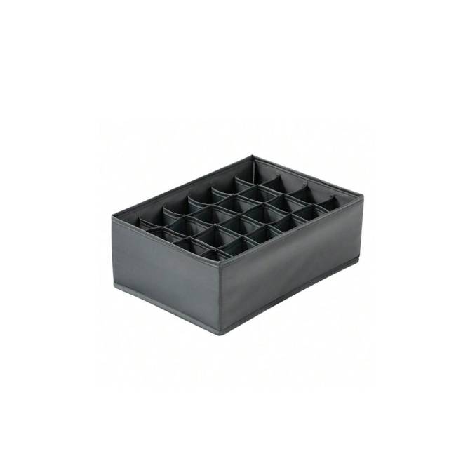 Caja de almacenamiento de tela plegable con divisiones Gris