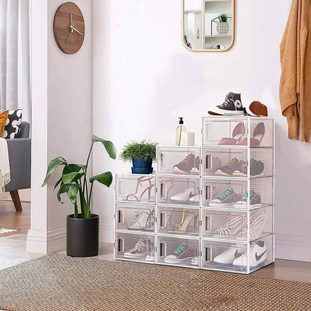 Caja zapatera apilable para ordenar zapatos